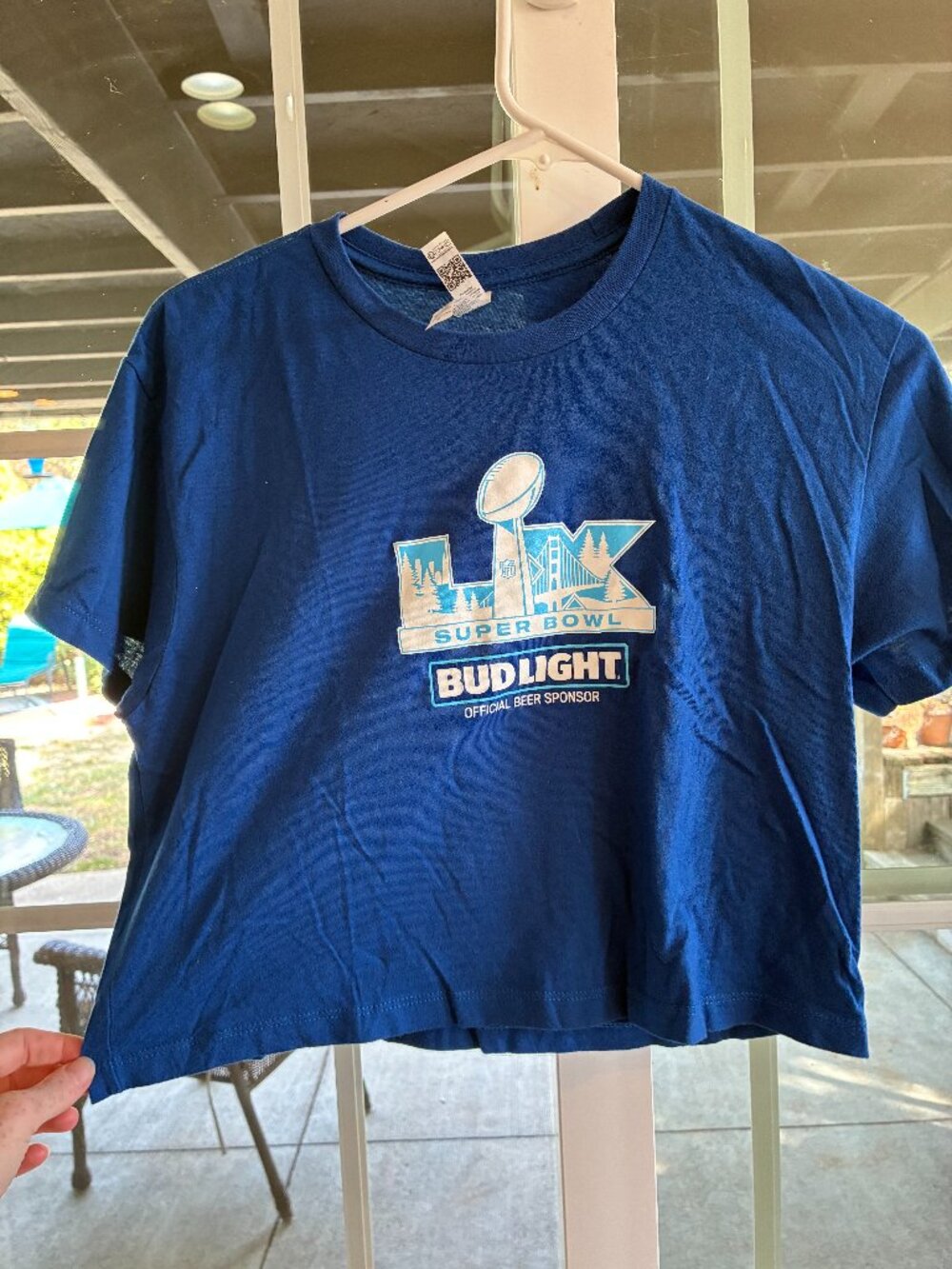 Super Bowl LX Bud Light cropped t-shirt. Size S.